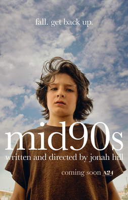 Mid90s film poster featuring actor Sunny Suljic beneath a blue sky